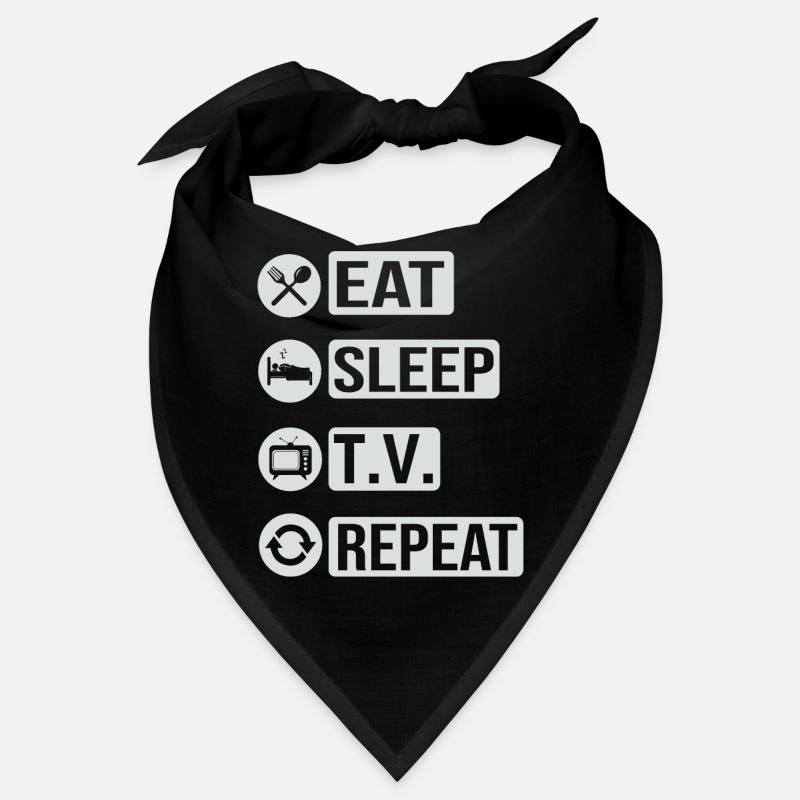 Fernsehen Television Eat Sleep Repeat Geschenk Bandana