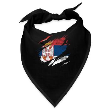 Serbien Flagge Wappen - Bandana - Schwarz - Vorne