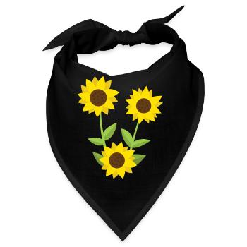 Sonnenblumen - Bandana - Schwarz - Vorne