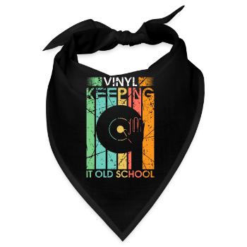 Vinyl Old School Plattenspieler Schallplatten DJ - Bandana - Schwarz - Vorne