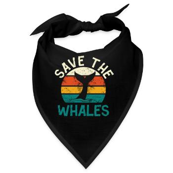 Save the whales - Blauwal Pottwal Wal - Bandana - Schwarz - Vorne