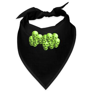 skull neon place art work trend style aesthetic - Bandana - Schwarz - Vorne