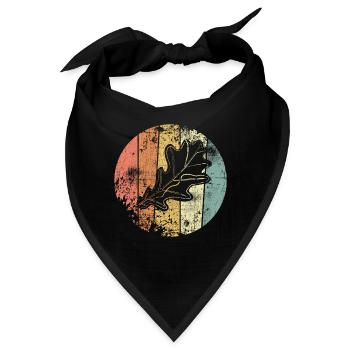 Eiche Eichenblatt Vintage Herbst - Bandana - Schwarz - Vorne