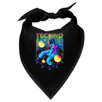 Techno Weltraum - Bandana - Schwarz - Vorne