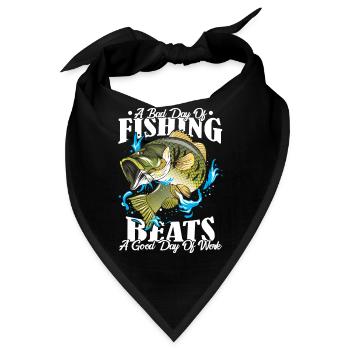 Lustige Sprüche Angler Arbeit Workaholic Geschenk - Bandana - Schwarz - Vorne