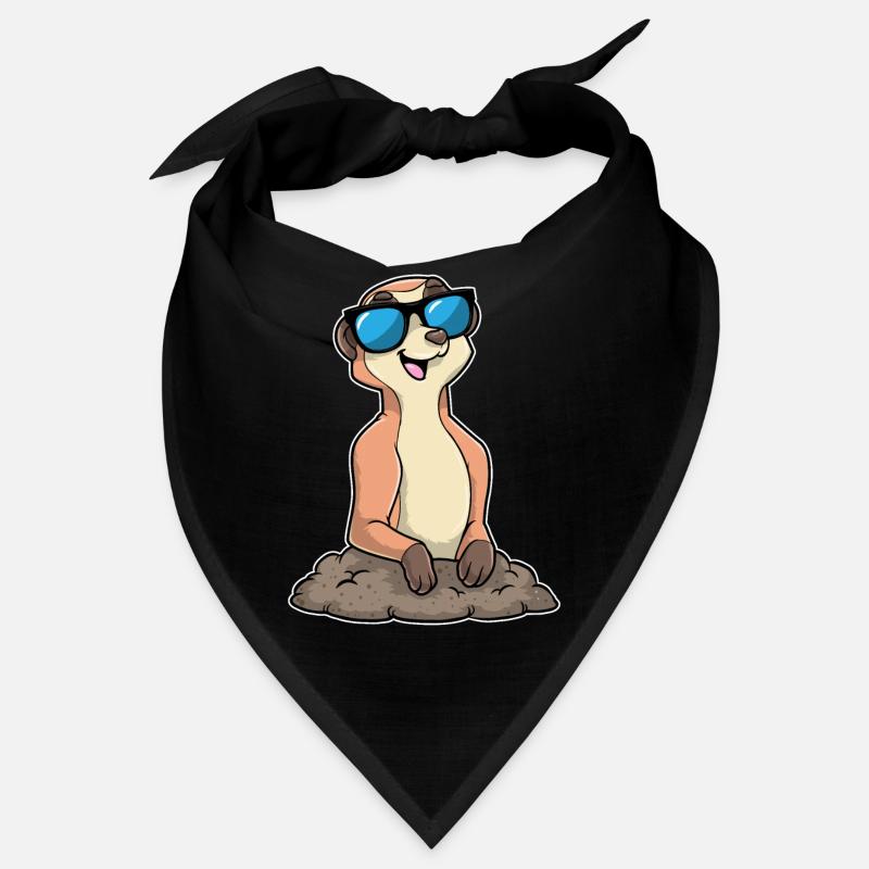 Erdmännchen mit Brille - Bandana - Schwarz