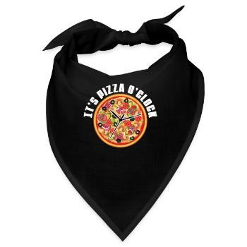 Pizza Pizzeria Pizzabäcker - Bandana - Schwarz - Vorne