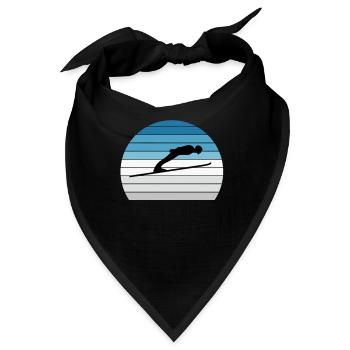 Skispringen Skispringer Retro Geschenk - Bandana - Schwarz - Vorne