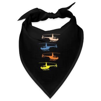 R44 Hubschrauber Helikopter Fluglehrer Flugschüler - Bandana - Schwarz - Vorne