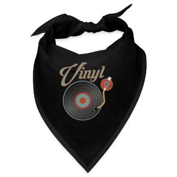 Vinyl Schallplatte Turntable Musik Schallplatte DJ - Bandana - Schwarz - Vorne