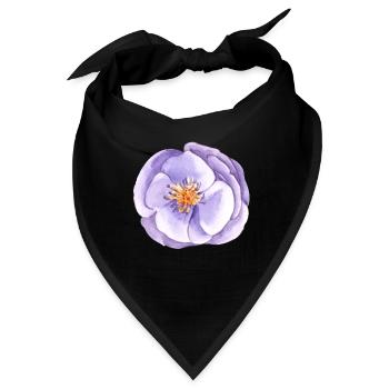 Aquarell Blumige Brautjungfer Rosa Rosen Brautnatu - Bandana - Schwarz - Vorne