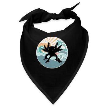 Axolotl Retro Strand Design Lustig - Bandana - Schwarz - Vorne