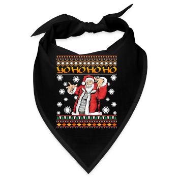 Ugly Christmas Hip Hop Rap Santa Yo Ho Ho Ho - Bandana - Schwarz - Vorne