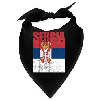 Serbien Flagge - Bandana - Schwarz - Vorne