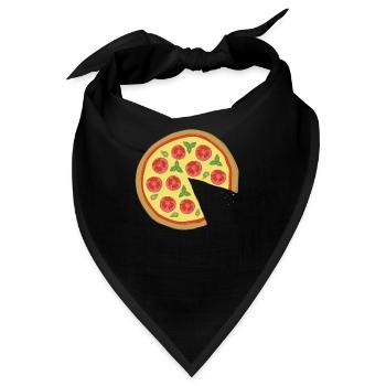Couple Pizza Margherita - Love Relation - Funny - Bandana - Schwarz - Vorne