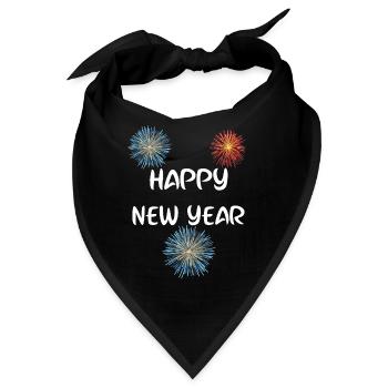 Neues Jahr frohes neues Jahr - Bandana - Schwarz - Vorne
