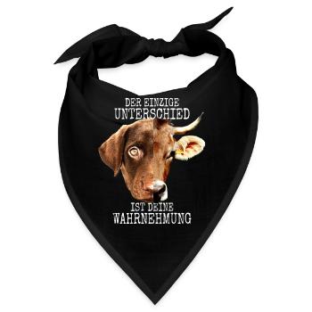 Der Unterschied Ist Deine Wahrnehmung Vegan Hund - Bandana - Schwarz - Vorne
