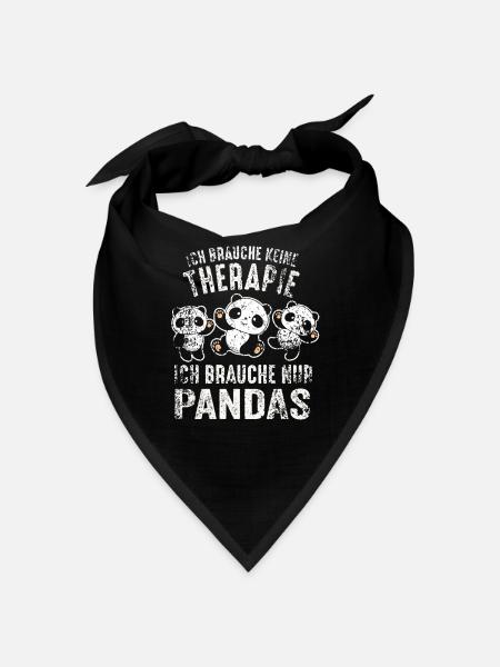 Panda Therapie Pandabär Geschenk - Bandana - Schwarz - Vorne
