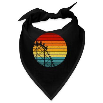 Vintage Achterbahn Design - Bandana - Schwarz - Vorne