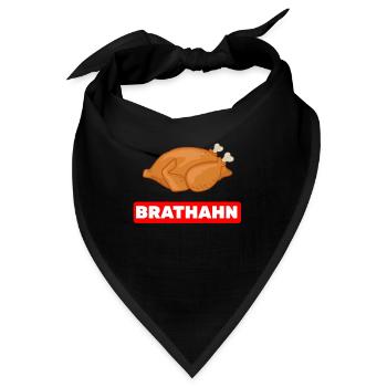 Brathahn statt Bratan Jugendsprache Rap Wortspiel - Bandana - Schwarz - Vorne