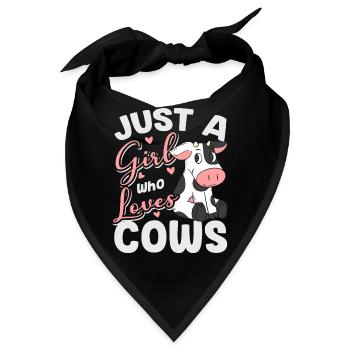 Kuh Malen Cow Rind Käkbchen Bäuerin Milch Nutztier - Bandana - Schwarz - Vorne