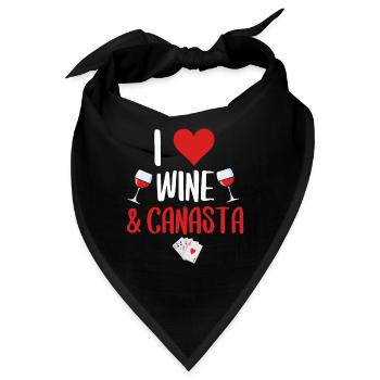 i love wine and canasta - Bandana - Schwarz - Vorne