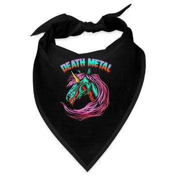 Death Metal Einhorn Zombie Style Regenbogen Design - Bandana - Schwarz - Vorne