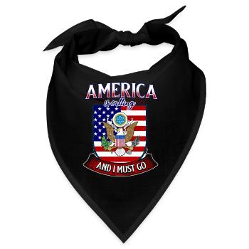 Amerika Fan - Bandana - Schwarz - Vorne