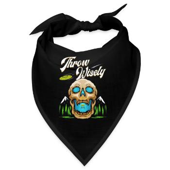 Throw Wisely - Disc Golf Totenkopf Design Geschenk - Bandana - Schwarz - Vorne