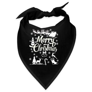 Frohe Weihnachten, Frohe Weihnachten, Frohe Weihnachten - Bandana - Schwarz - Vorne