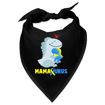 Down Syndrom Mamasaurus Dino Geschenk - Bandana - Schwarz - Vorne