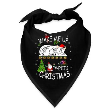 Frohes Fest mit Katze - Bandana - Schwarz - Vorne