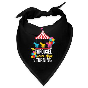 Karussell Kirmes Geschenkidee - Bandana - Schwarz - Vorne