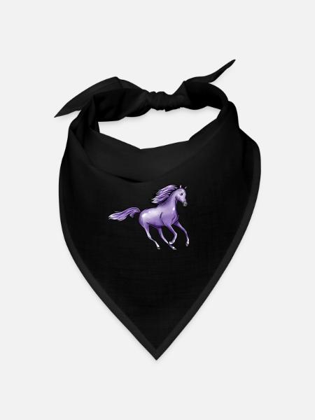 Lila Pferd - Bandana - Schwarz - Vorne