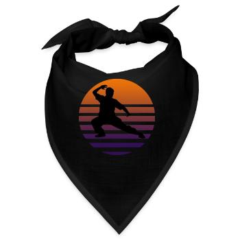Tai Chi Schattenbild - Bandana - Schwarz - Vorne