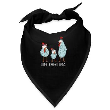 Three french Hens Weihnachten Weihnachtslied - Bandana - Schwarz - Vorne