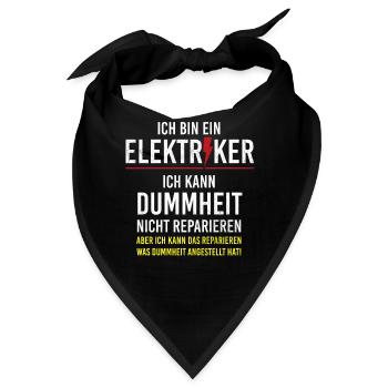 Elektriker I Lustiger Spruch I Arbeit Fun - Bandana - Schwarz - Vorne