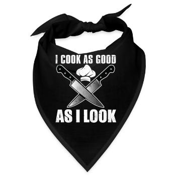 Kochen Koch Küche Chefkoch Köchin Essen Geschenk - Bandana - Schwarz - Vorne