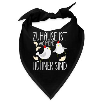 Zuhause wo meine Hühner sind Bauernhof Hühnerstall - Bandana - Schwarz - Vorne