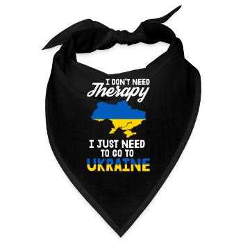Ukraine Therapie Kiew Ukrainisch Flagge Geschenk - Bandana - Schwarz - Vorne