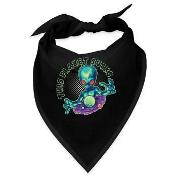 Lustig Alien Kopf This Planet Sucks - Bandana - Schwarz - Vorne