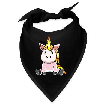 Feurig Feuer Flamme Hitze Einhorn Fantasy - Bandana - Schwarz - Vorne