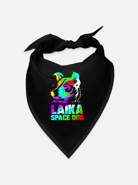 Laika Space Dog Union soviétique Russie Space Travel - Bandana - noir - Devant