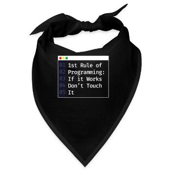 1st Rule Of Programming Programmierer Coding - Bandana - Schwarz - Vorne