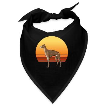 Windhund Sonne - Bandana - Schwarz - Vorne