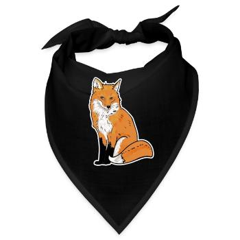 Fox Illustration - Bandana - Schwarz - Vorne