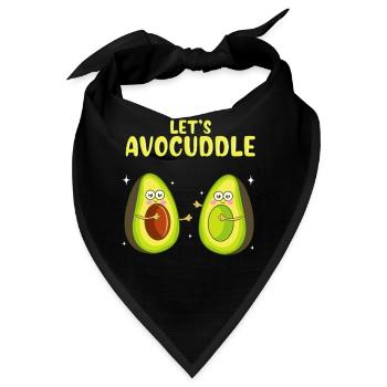 Lustig Lass uns Avocuddle Süße Avocado Kuschel-Wortspiel - Bandana - Schwarz - Vorne