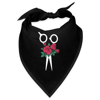 Friseur Friseur Friseur Schere - Bandana - Schwarz - Vorne