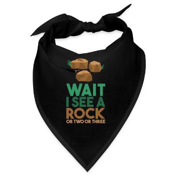 Wait I See A Rock - Bandana - Schwarz - Vorne