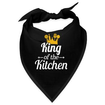 King of the Kitchen Super Hobby Koch Geschenk - Bandana - Schwarz - Vorne